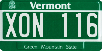 VT license plate XON116