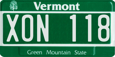 VT license plate XON118