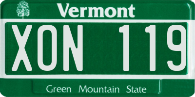 VT license plate XON119