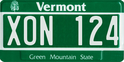 VT license plate XON124
