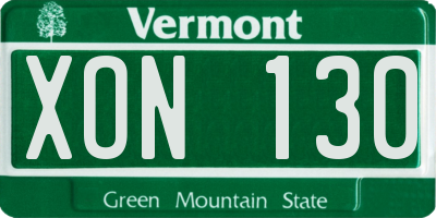 VT license plate XON130