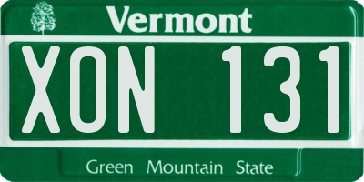 VT license plate XON131