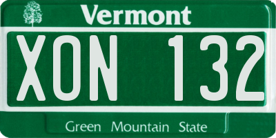 VT license plate XON132