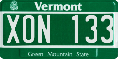 VT license plate XON133