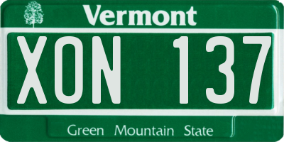 VT license plate XON137