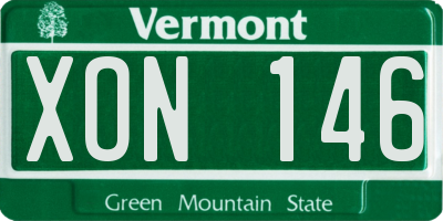 VT license plate XON146