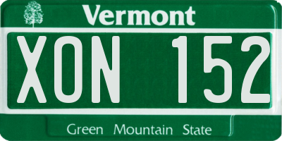 VT license plate XON152
