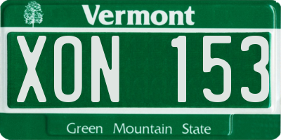 VT license plate XON153