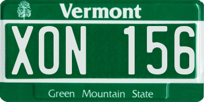 VT license plate XON156