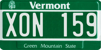 VT license plate XON159