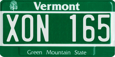 VT license plate XON165