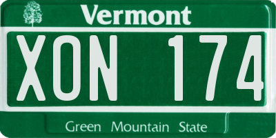 VT license plate XON174
