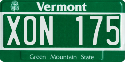 VT license plate XON175