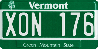 VT license plate XON176