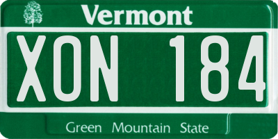 VT license plate XON184