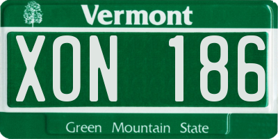 VT license plate XON186