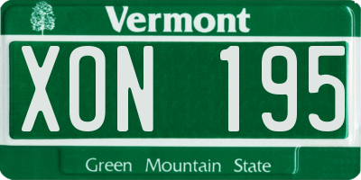 VT license plate XON195
