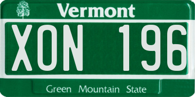 VT license plate XON196