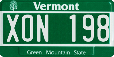 VT license plate XON198