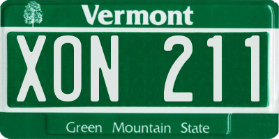 VT license plate XON211