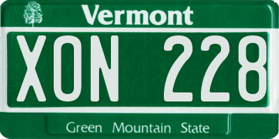 VT license plate XON228