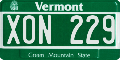 VT license plate XON229