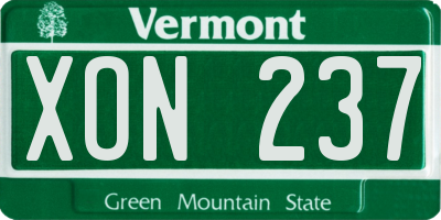 VT license plate XON237