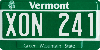VT license plate XON241