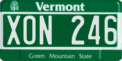VT license plate XON246