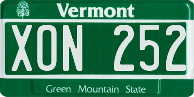 VT license plate XON252