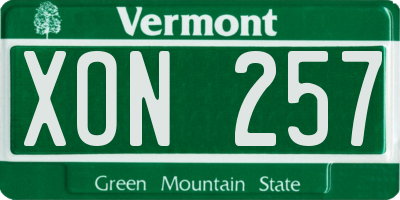 VT license plate XON257