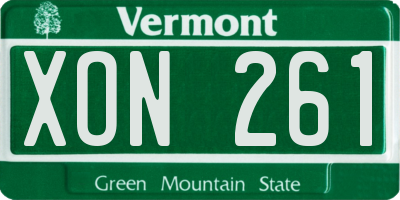 VT license plate XON261