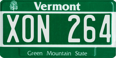 VT license plate XON264