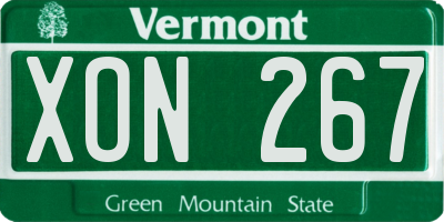 VT license plate XON267