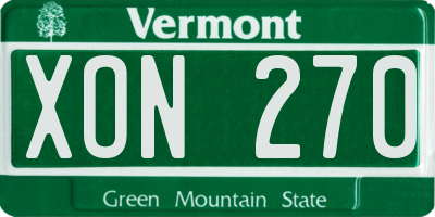 VT license plate XON270