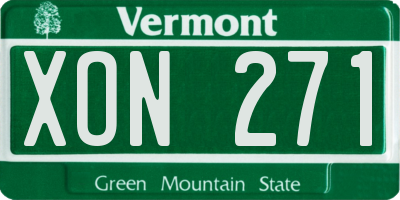 VT license plate XON271