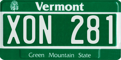 VT license plate XON281