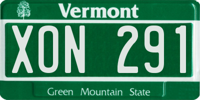 VT license plate XON291