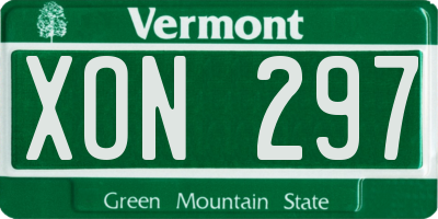 VT license plate XON297
