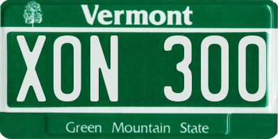 VT license plate XON300