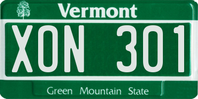 VT license plate XON301