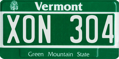 VT license plate XON304