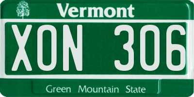 VT license plate XON306