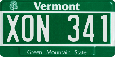 VT license plate XON341