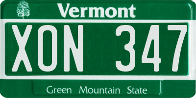 VT license plate XON347