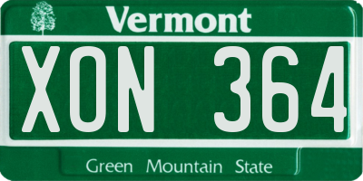 VT license plate XON364