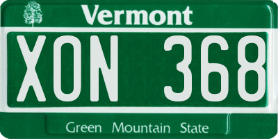 VT license plate XON368