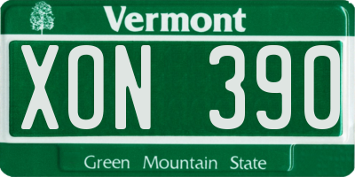 VT license plate XON390