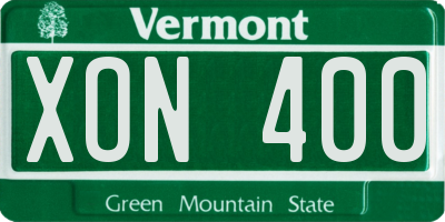 VT license plate XON400