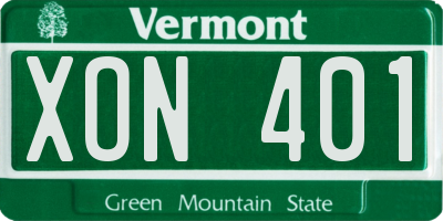 VT license plate XON401